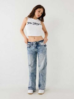 Baggy Jeans True Religion Bobbi Acid Wash Baggy Jean Mujer Azules | Colombia-KPOBCZI04