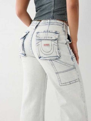 Baggy Jeans True Religion Bobbi Utility Mujer Azules Claro | Colombia-GKRNDPX41