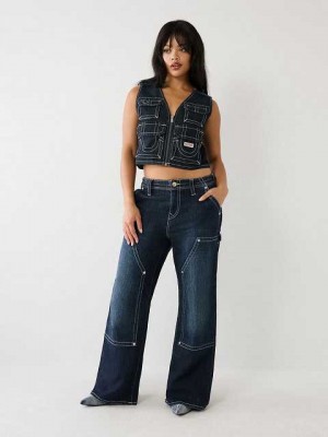 Baggy Jeans True Religion Bobbi Utility Mujer Azules Oscuro | Colombia-RVYZPON65