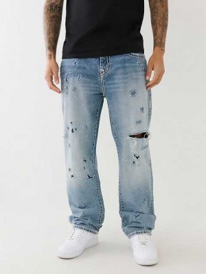 Baggy Jeans True Religion Bobby Distressed Super T Hombre Azules Claro | Colombia-VMCNDKA19
