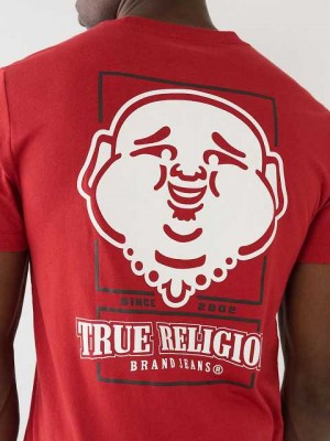 Camiseta True Religion Big Buddha Crew Neck Hombre Rojas | Colombia-BCELZFJ40