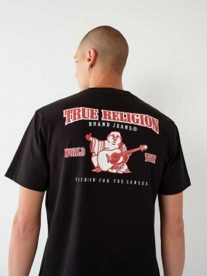 Camiseta True Religion Buddha Heritage Relaxed Hombre Negras | Colombia-PKDGETY19