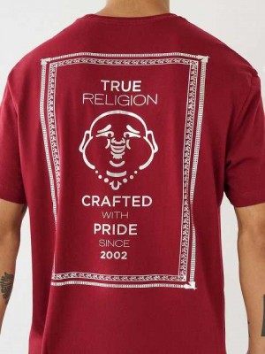 Camiseta True Religion Buddha Logo Hombre Fucsia | Colombia-SFGBTND91