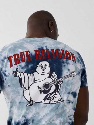 Camiseta True Religion Buddha Logo Hombre Azul Real Azules | Colombia-TGLZWYX78