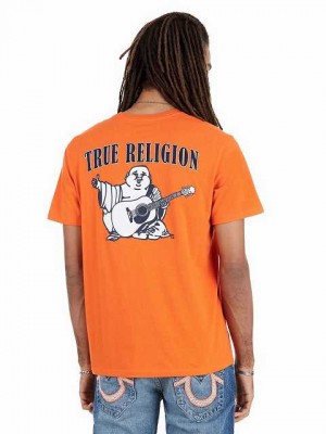 Camiseta True Religion Buddha Logo Hombre Naranjas | Colombia-IEJSGOK89