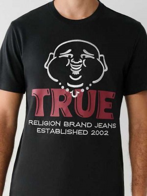 Camiseta True Religion Buddha Logo Hombre Negras | Colombia-CTEBFKN68