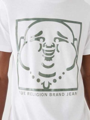 Camiseta True Religion Buddha Logo Hombre Blancas | Colombia-QRUDJCY78
