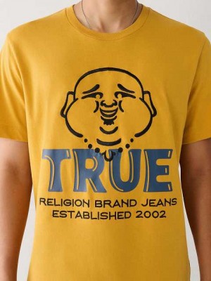 Camiseta True Religion Buddha Logo Hombre Amarillo | Colombia-UEDLSHA47