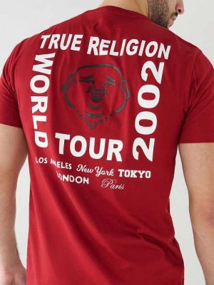 Camiseta True Religion Buddha Logo Hombre Rojas | Colombia-ULFGIKZ39