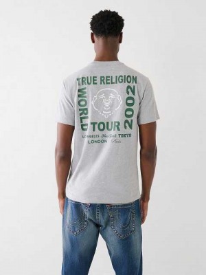 Camiseta True Religion Buddha Logo Hombre Gris | Colombia-YNEGFCL47