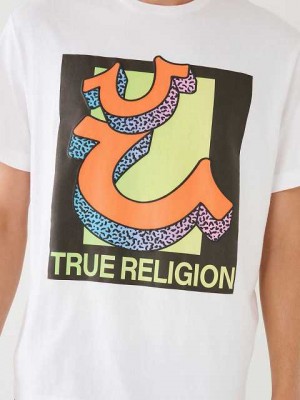 Camiseta True Religion Channel True Estampadas Relaxed Hombre Blancas | Colombia-GESVBPO05