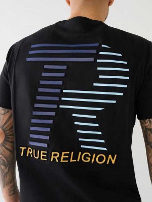 Camiseta True Religion Embossed Tr Logo Hombre Negras | Colombia-YLIOHAS87
