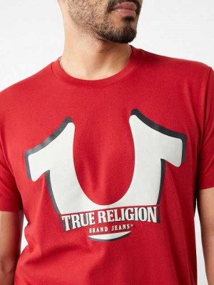 Camiseta True Religion Horseshoe Logo Corta Sleeve Hombre Rojas | Colombia-YKVDRMN36