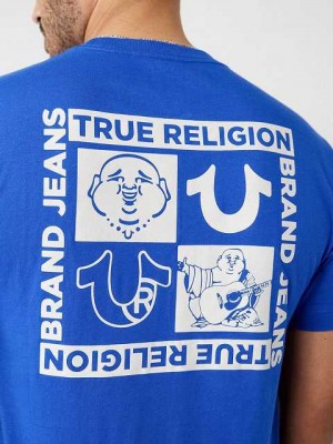 Camiseta True Religion Horseshoe Logo Hombre Azules | Colombia-GABETUN56