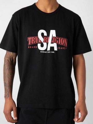 Camiseta True Religion Sebastien Ami X Collaboration Hombre Negras | Colombia-RGHZQKB86