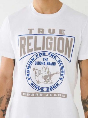 Camiseta True Religion Tr Buddha Logo Crew Neck Hombre Blancas | Colombia-YEDVPKR36