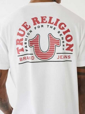 Camiseta True Religion Tr Moda Sense Logo Hombre Blancas | Colombia-EDYKFUI27