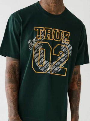 Camiseta True Religion True 02 Logo Hombre Verde Oscuro | Colombia-SMNJERD94