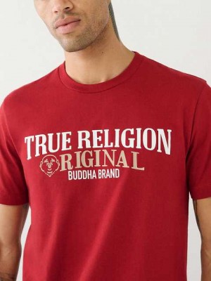 Camiseta True Religion True Logo Hombre Rojas | Colombia-ZPRLVNJ51