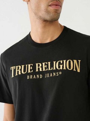 Camiseta True Religion True Logo Hombre Negras | Colombia-YDIGSPC64