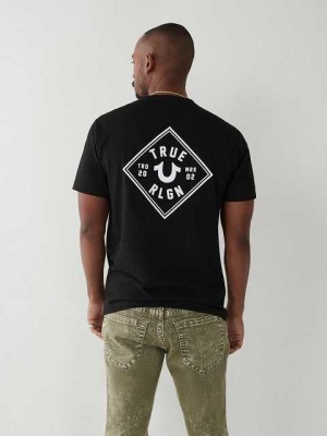 Camiseta True Religion True Logo Hombre Negras | Colombia-YUALFXO57