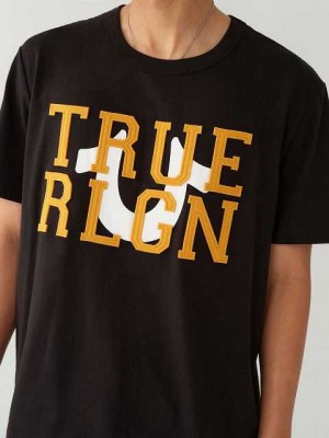 Camiseta True Religion True Relaxed Hombre Negras | Colombia-GJYMLWT89