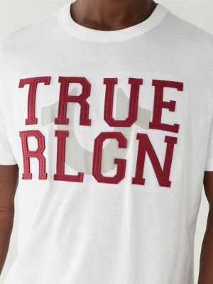 Camiseta True Religion True Relaxed Hombre Blancas | Colombia-FOWRXYI58
