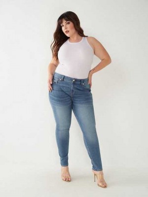 Jeans Skinny True Religion Halle High Rise Super Mujer Azules | Colombia-TUVXNBW21