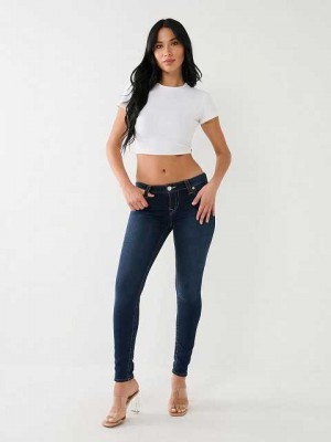 Jeans Skinny True Religion Halle Mid Rise Super Mujer Azules Oscuro | Colombia-AQWKVNI94