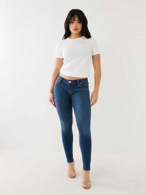 Jeans Skinny True Religion Halle Mid Rise Super Mujer Azul Marino | Colombia-VMDHUJK90