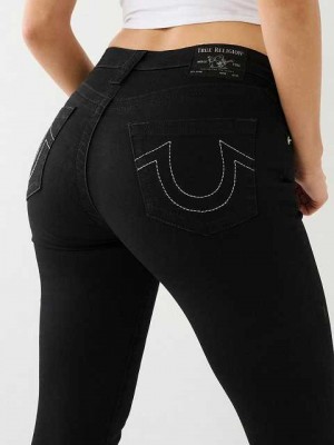 Jeans Skinny True Religion Halle Single Needle Super Mujer Negras | Colombia-KMHPNVT78