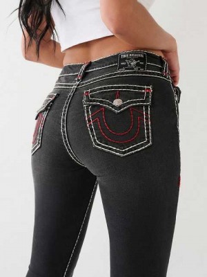 Jeans Skinny True Religion Jennie Mid Rise Super T Mujer Negras | Colombia-AUVEQSC40