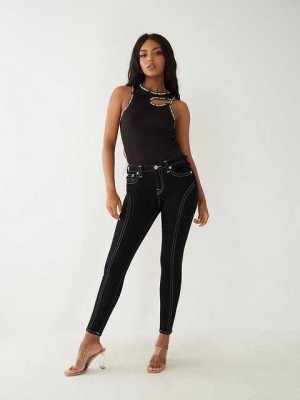 Jeans Skinny True Religion Jennie Mid Rise Curvy Mujer Negras | Colombia-FHPTNRG20