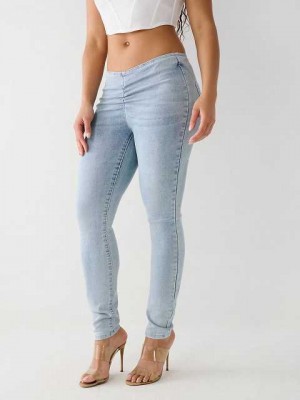 Jeans Skinny True Religion Low Rise Ruched Mujer Azules Claro | Colombia-XATHQML79