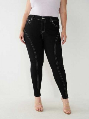 Jeans Skinny True Religion Plus Jennie Mid Rise Curvy Mujer Negras | Colombia-EFDBSHT60