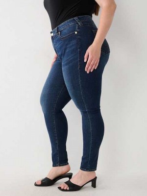 Jeans Skinny True Religion Plus Jennie Mid Rise Curvy Mujer Azules Oscuro | Colombia-AKFUMLW24