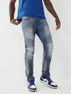 Jeans Skinny True Religion Rocco Moto Stitch Hombre Azules | Colombia-YPXEKFG51