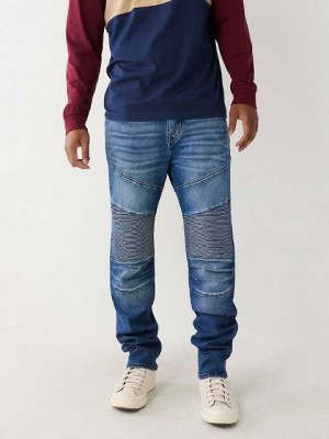 Jeans Skinny True Religion Rocco Moto Stitch Hombre Azules | Colombia-GXNWVLM39