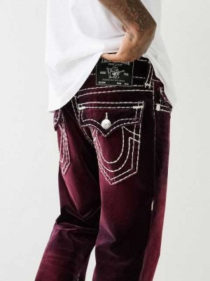 Jeans Skinny True Religion Velvet Rocco Super T 32" Hombre Burdeos Azules | Colombia-MNRZSWO95