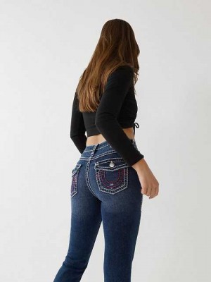 Jeans Straight True Religion Billie Mujer Azules | Colombia-YSDFGHV15