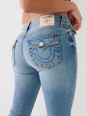 Jeans Straight True Religion Billie Raw Hem Mujer Azules Claro | Colombia-LKSFPOH49