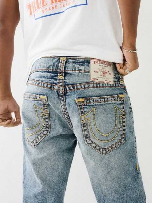 Jeans Straight True Religion Ricky Faded Hombre Azules | Colombia-SDNIUEG78