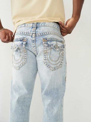 Jeans Straight True Religion Ricky Hombre Azules Claro | Colombia-MZRPNKT86