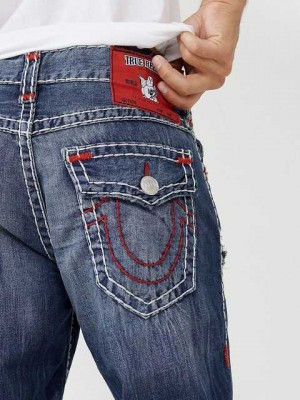 Jeans Straight True Religion Ricky Vintage Hombre Azules Oscuro | Colombia-QYJFIGN02