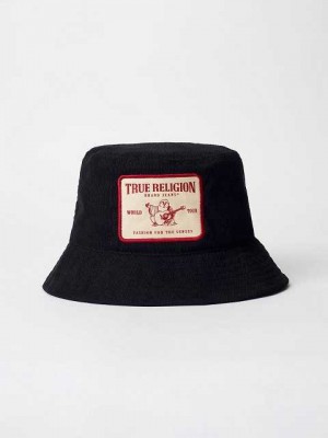 Sombrero True Religion Corduroy Bucket Unisex Negras | Colombia-KSNEHUD67
