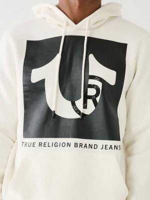 Sudadera con Capucha True Religion Studded Logo Hombre Blancas | Colombia-ALYPITN09