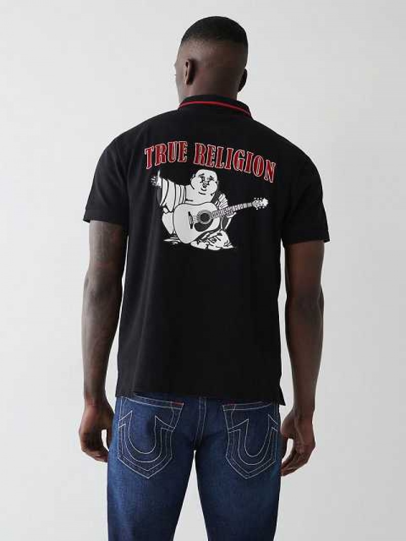 Camisa True Religion Logo Polo Hombre Negras | Colombia-TAQOWZY82
