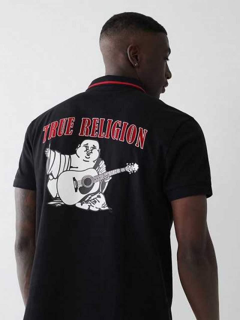 Camisa True Religion Logo Polo Hombre Negras | Colombia-TAQOWZY82