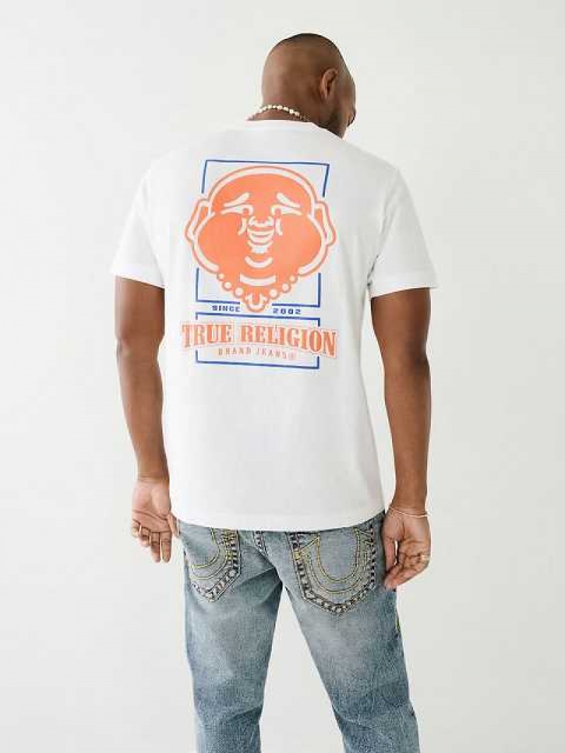 Camiseta True Religion Big Buddha Crew Neck Hombre Blancas | Colombia-ODUKSWV50