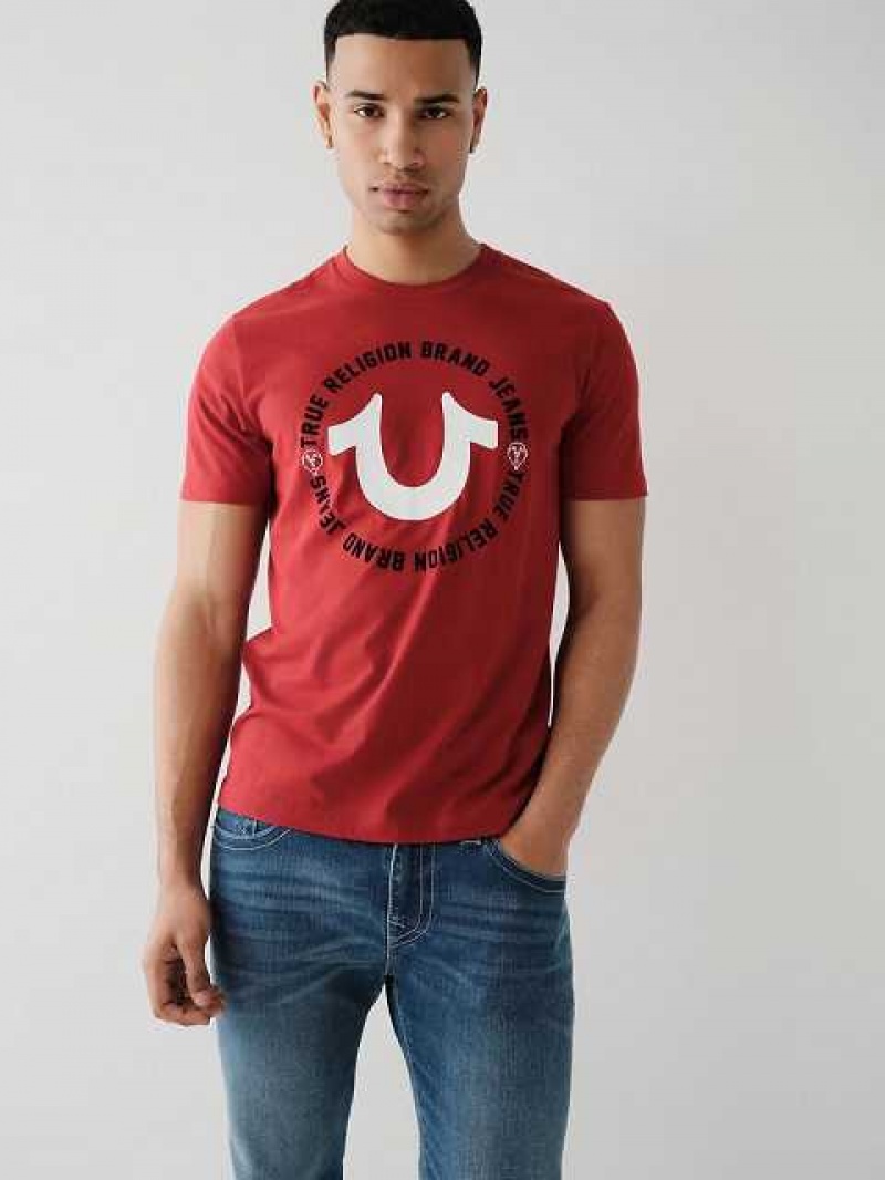Camiseta True Religion Horseshoe Logo Hombre Rojas | Colombia-LGNJFAU47